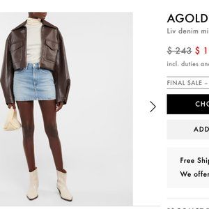 Agolde Liv Mini Denim Skirt  - Light Blue Wash